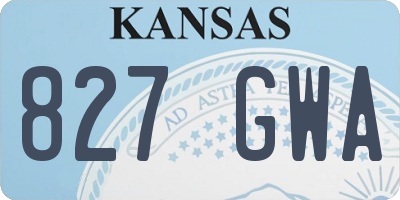KS license plate 827GWA