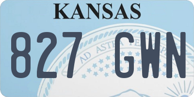 KS license plate 827GWN