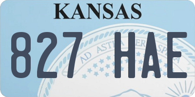 KS license plate 827HAE