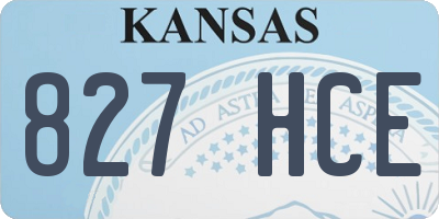 KS license plate 827HCE