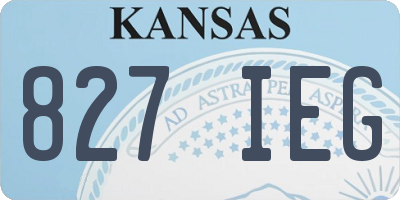 KS license plate 827IEG