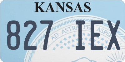 KS license plate 827IEX