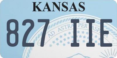 KS license plate 827IIE