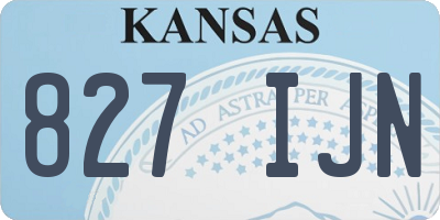 KS license plate 827IJN