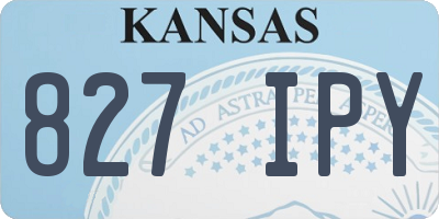 KS license plate 827IPY