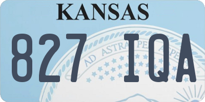 KS license plate 827IQA