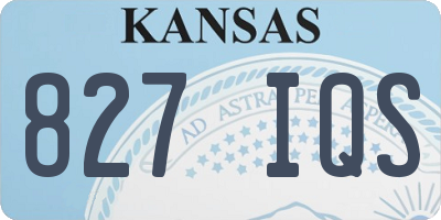 KS license plate 827IQS