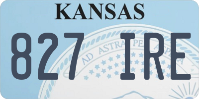 KS license plate 827IRE