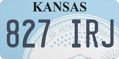 KS license plate 827IRJ