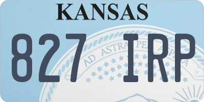 KS license plate 827IRP