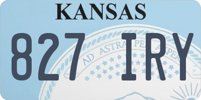 KS license plate 827IRY