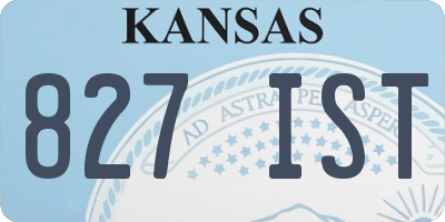 KS license plate 827IST