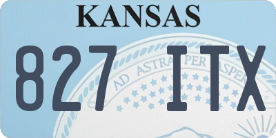 KS license plate 827ITX
