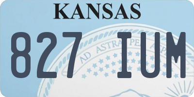 KS license plate 827IUM