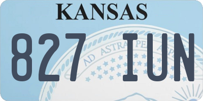 KS license plate 827IUN