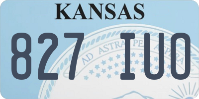 KS license plate 827IUO