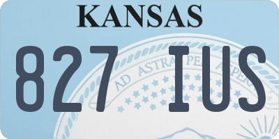 KS license plate 827IUS
