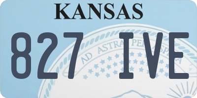 KS license plate 827IVE