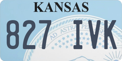 KS license plate 827IVK