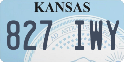 KS license plate 827IWY