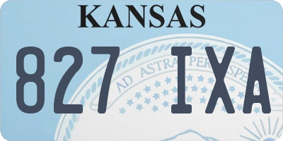 KS license plate 827IXA