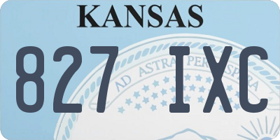 KS license plate 827IXC