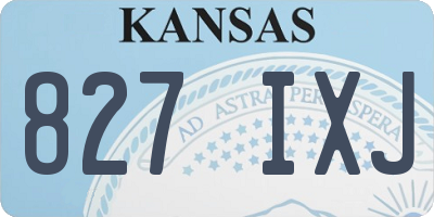 KS license plate 827IXJ