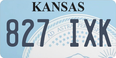 KS license plate 827IXK