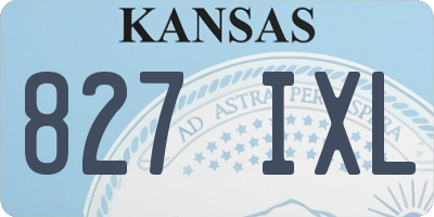 KS license plate 827IXL