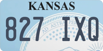 KS license plate 827IXQ
