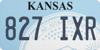 KS license plate 827IXR