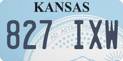 KS license plate 827IXW