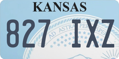 KS license plate 827IXZ