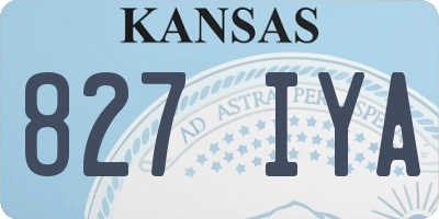 KS license plate 827IYA