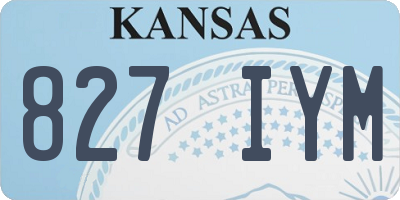 KS license plate 827IYM
