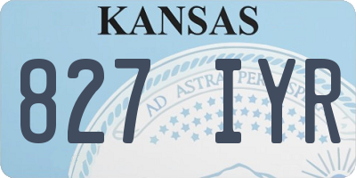 KS license plate 827IYR