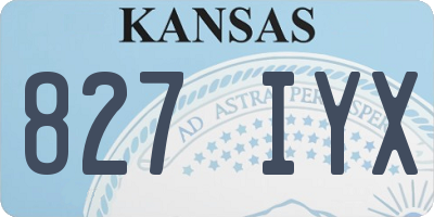 KS license plate 827IYX