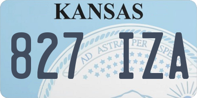 KS license plate 827IZA