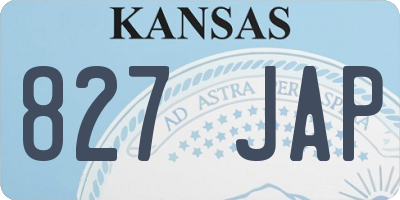 KS license plate 827JAP