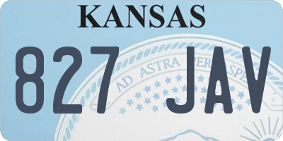 KS license plate 827JAV