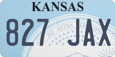 KS license plate 827JAX