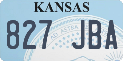 KS license plate 827JBA