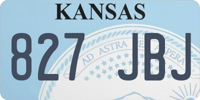 KS license plate 827JBJ