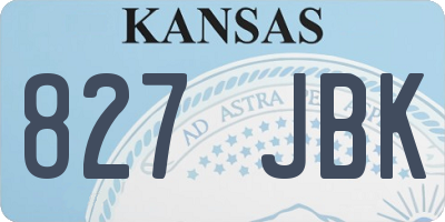 KS license plate 827JBK