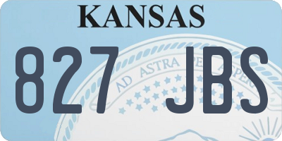 KS license plate 827JBS