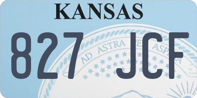 KS license plate 827JCF