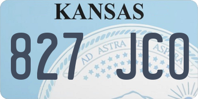 KS license plate 827JCO