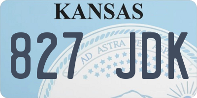 KS license plate 827JDK