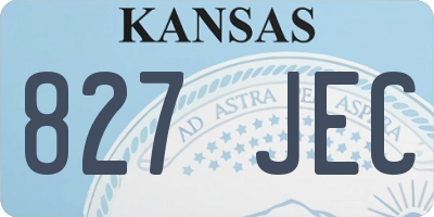 KS license plate 827JEC