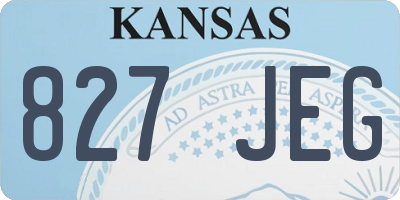 KS license plate 827JEG